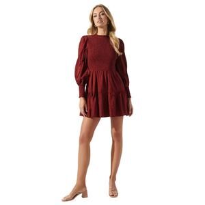 SUGARLIPS Elizabeth High Neck Smocked Mini Dress - XS1